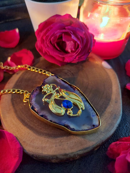 Antique Gold chained Neck-piece Traditional Gold Carved Pendant Neckpiece with Stone Work – Ethnic Jewelry