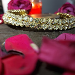 Gold finish stone choker