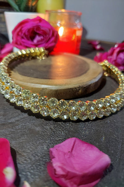 Gold finish stone choker