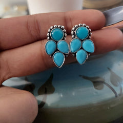 Blue petal studs