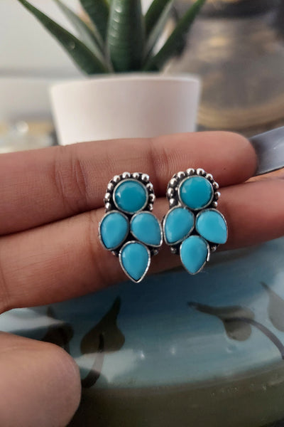 Blue petal studs