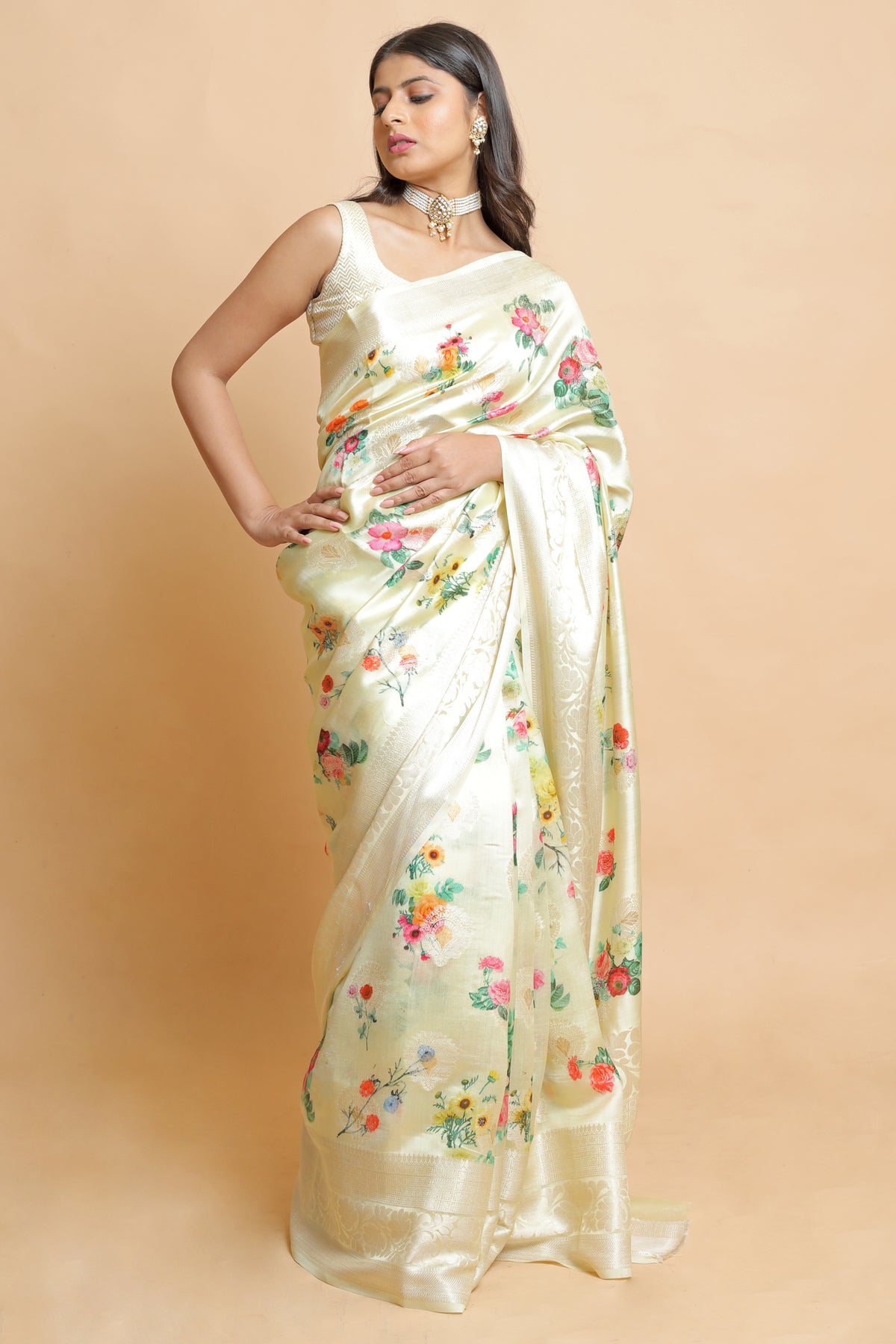 Chinyia 1 Designer Light Yellow Tussar Banarasi Saree – Timeless Festive Collection