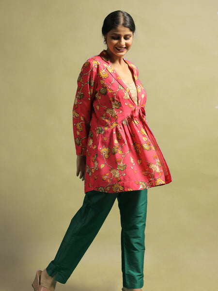Ilisa Premium Cotton Printed Top and Green Pant Set for Women