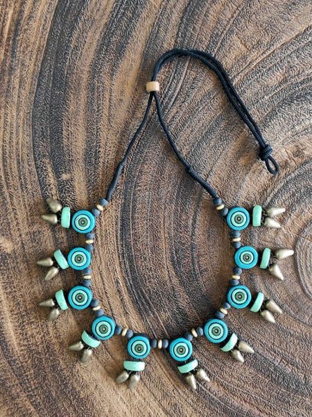 Terracotta Necklace Ethnic Terracotta Beaded Necklace – Rustic Handmade Jewelry for Women