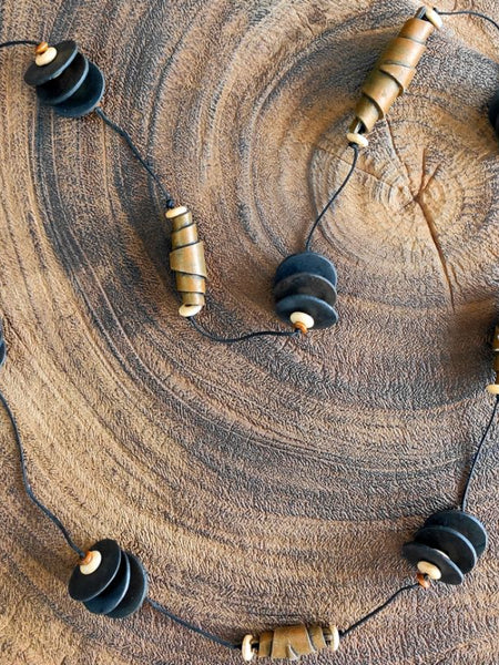 Terracotta string Neckpiece Ethnic Terracotta Beaded Necklace – Rustic Handmade Jewelry for Women