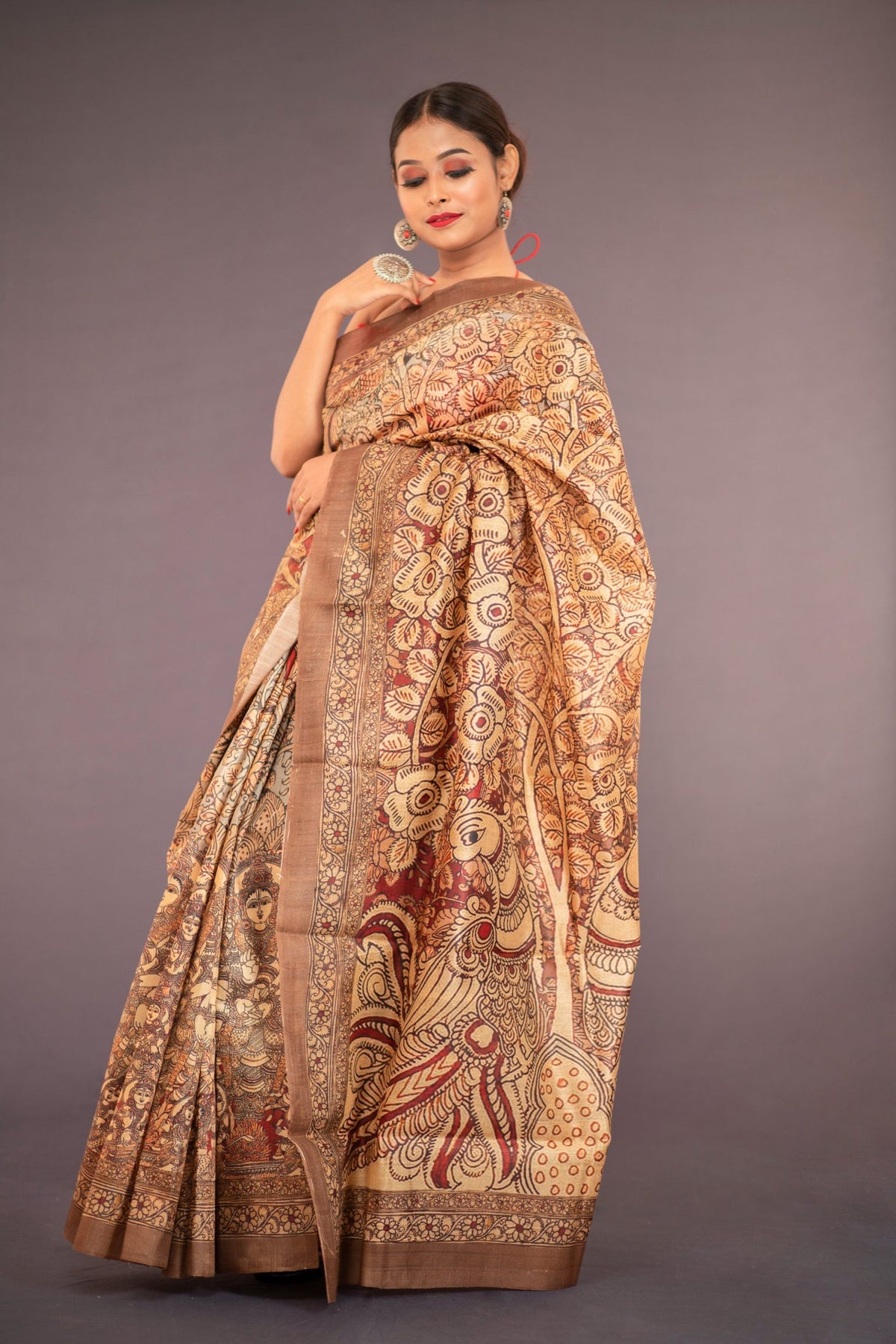 Vishaaka Mustard Tussar Silk Zari Saree | Elegant Traditional Ethnic Wear for Women