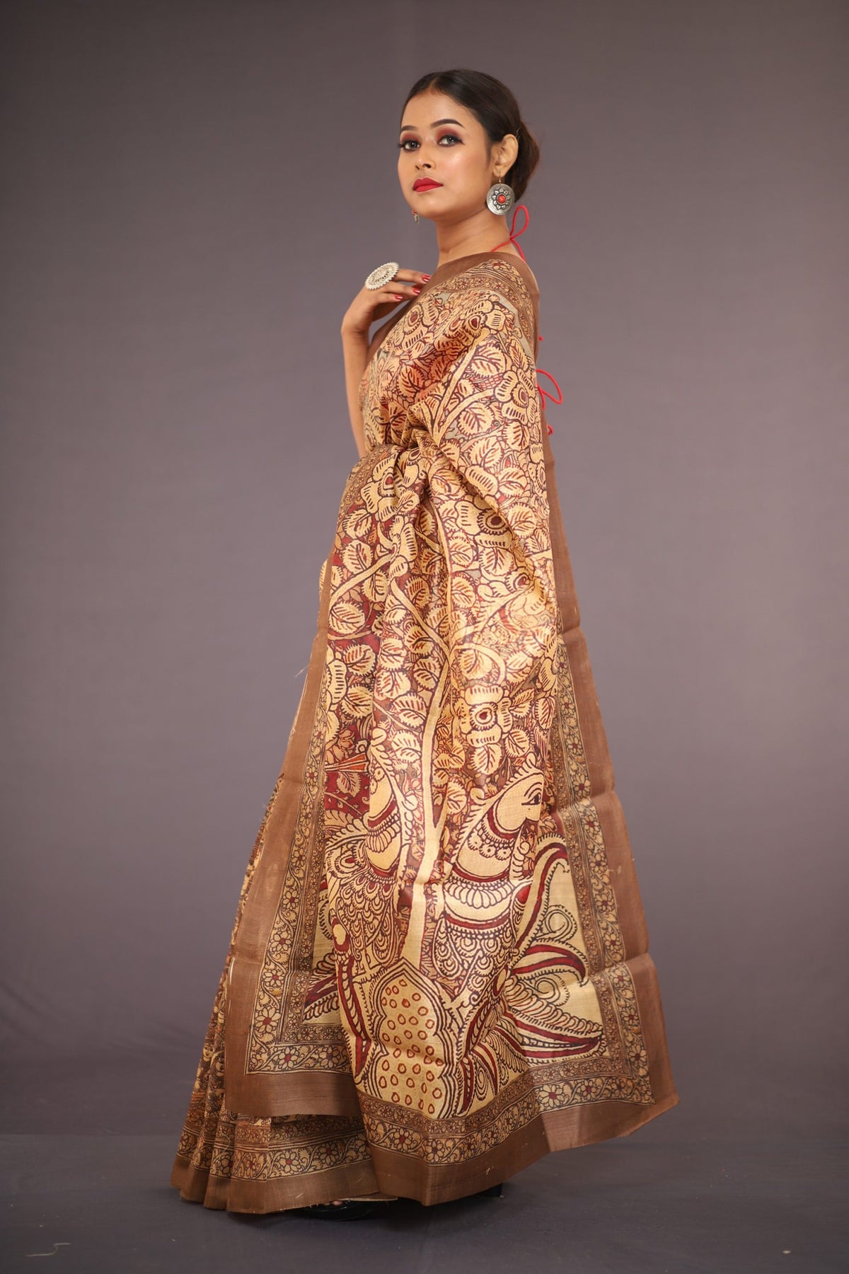 Vishaaka Mustard Tussar Silk Zari Saree | Elegant Traditional Ethnic Wear for Women